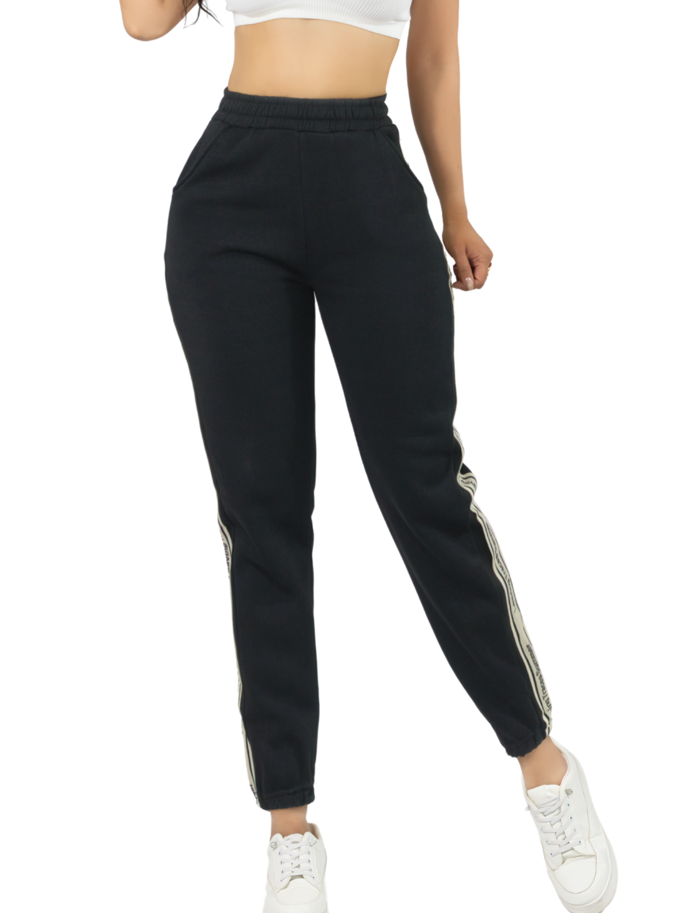 Pants Mujer Jogger De Dama Cargo Pantalón Casual Jogger Dama Pant-052 Negro Patalones De Chandal