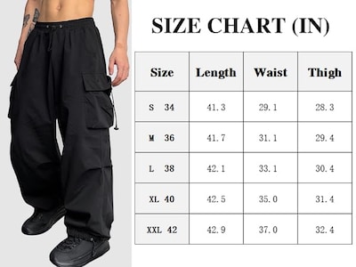 Foto 6 | Pantalones Cargo Zaful Con Bolsillo Plano En Paracaídas Para Hombre Y Mujer Xl - Venta Internacional.
