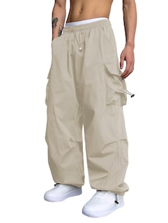 Foto 1 | Pantalones Cargo Zaful Con Bolsillo Plano En Paracaídas Para Hombre Apricot Xl - Venta Internacional.