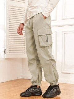 Foto 4 | Pantalones Cargo Zaful Con Bolsillo Plano En Paracaídas Para Hombre Apricot Xl - Venta Internacional.