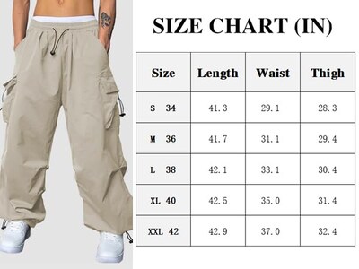Foto 5 | Pantalones Cargo Zaful Con Bolsillo Plano En Paracaídas Para Hombre Apricot Xl - Venta Internacional.