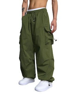 Foto 1 | Pantalones Cargo Zaful Con Bolsillo Plano, Paracaídas Para Hombre, Color Verde Oscuro S - Venta Internacional.