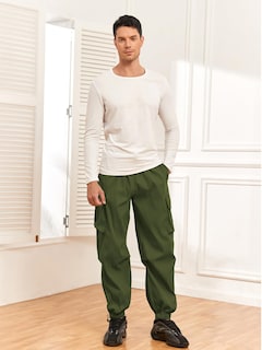 Foto 2 | Pantalones Cargo Zaful Con Bolsillo Plano, Paracaídas Para Hombre, Color Verde Oscuro S - Venta Internacional.