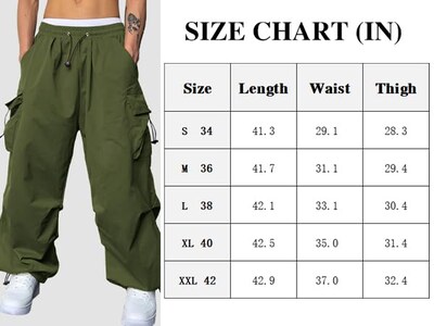 Foto 5 | Pantalones Cargo Zaful Con Bolsillo Plano, Paracaídas Para Hombre, Color Verde Oscuro S - Venta Internacional.