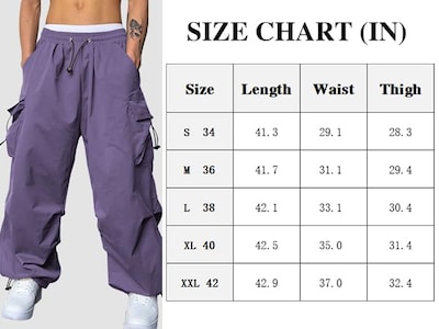 Foto 5 | Pantalones Cargo Zaful Con Bolsillo Plano En Paracaídas Para Hombre, Color Morado, Xxl - Venta Internacional.