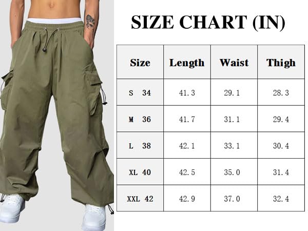 Foto 5 | Pantalones Cargo Zaful Con Bolsillo Plano En Paracaídas Para Hombre, Color Verde M - Venta Internacional.