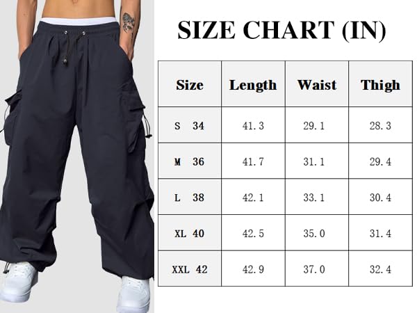 Foto 5 | Pantalones Cargo Zaful Con Bolsillo Plano, Paracaídas Para Hombre, Color Azul Marino, Talla L - Venta Internacional.