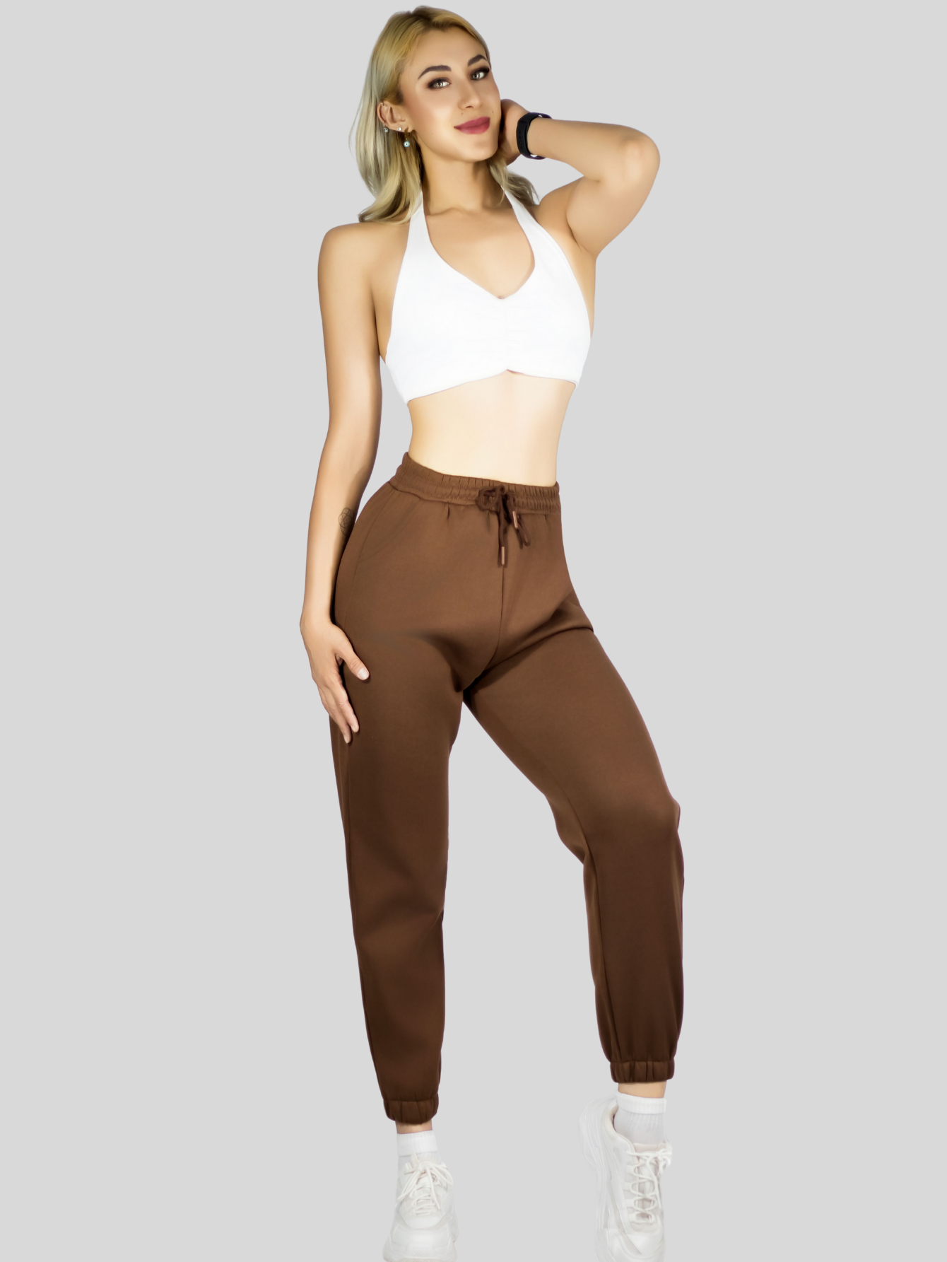Foto 2 | Set De Dos Pants De Mujer Pant-055-px2 Café Y Gris Claro Pantalones Anchos Casual