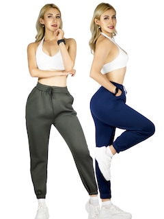 Foto 1 | Set De Dos Pants De Mujer Pant-055-px2 Marino Y Gris Oscuro Pantalones Anchos Casual