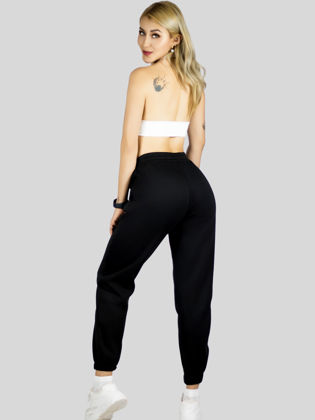 Foto 4 pulgar | Set De Dos Pants De Mujer Pant-055-px2 Negro Y Negro Pantalones Anchos Casual