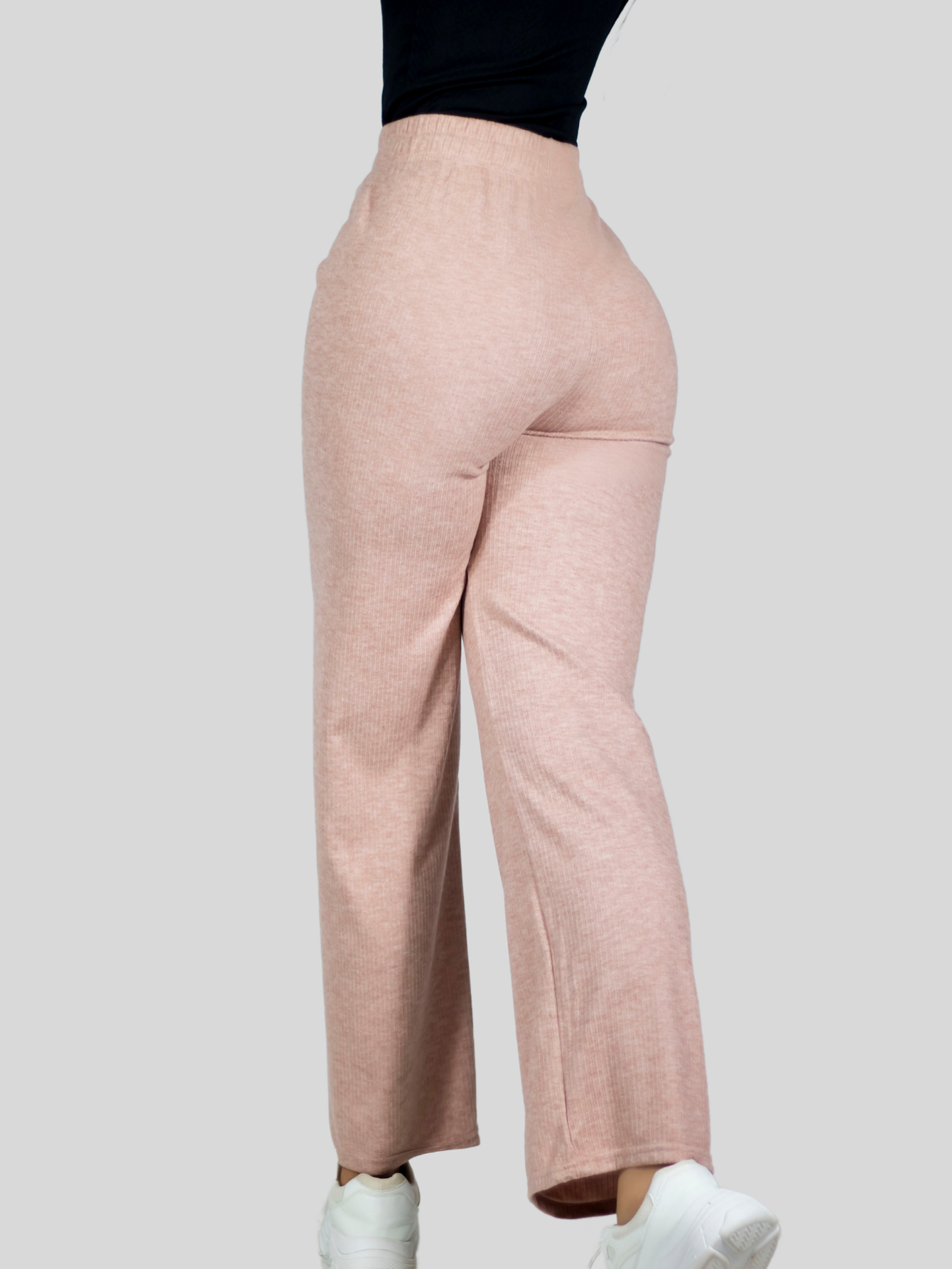 Foto 7 pulgar | Pants Mujer Anchos Wide Legs Unicolor Acanalado Pant-053 Coral Confort Y Estilo