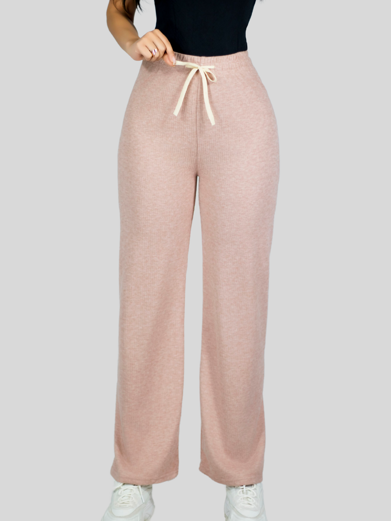 Foto 8 pulgar | Pants Mujer Anchos Wide Legs Unicolor Acanalado Pant-053 Coral Confort Y Estilo