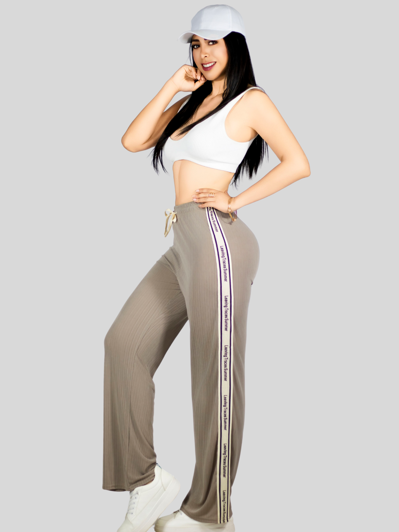 Foto 5 pulgar | Set De Dos Pants De Mujer Pant-056-px2 Negro Y Beige Pantalones Anchos Casual