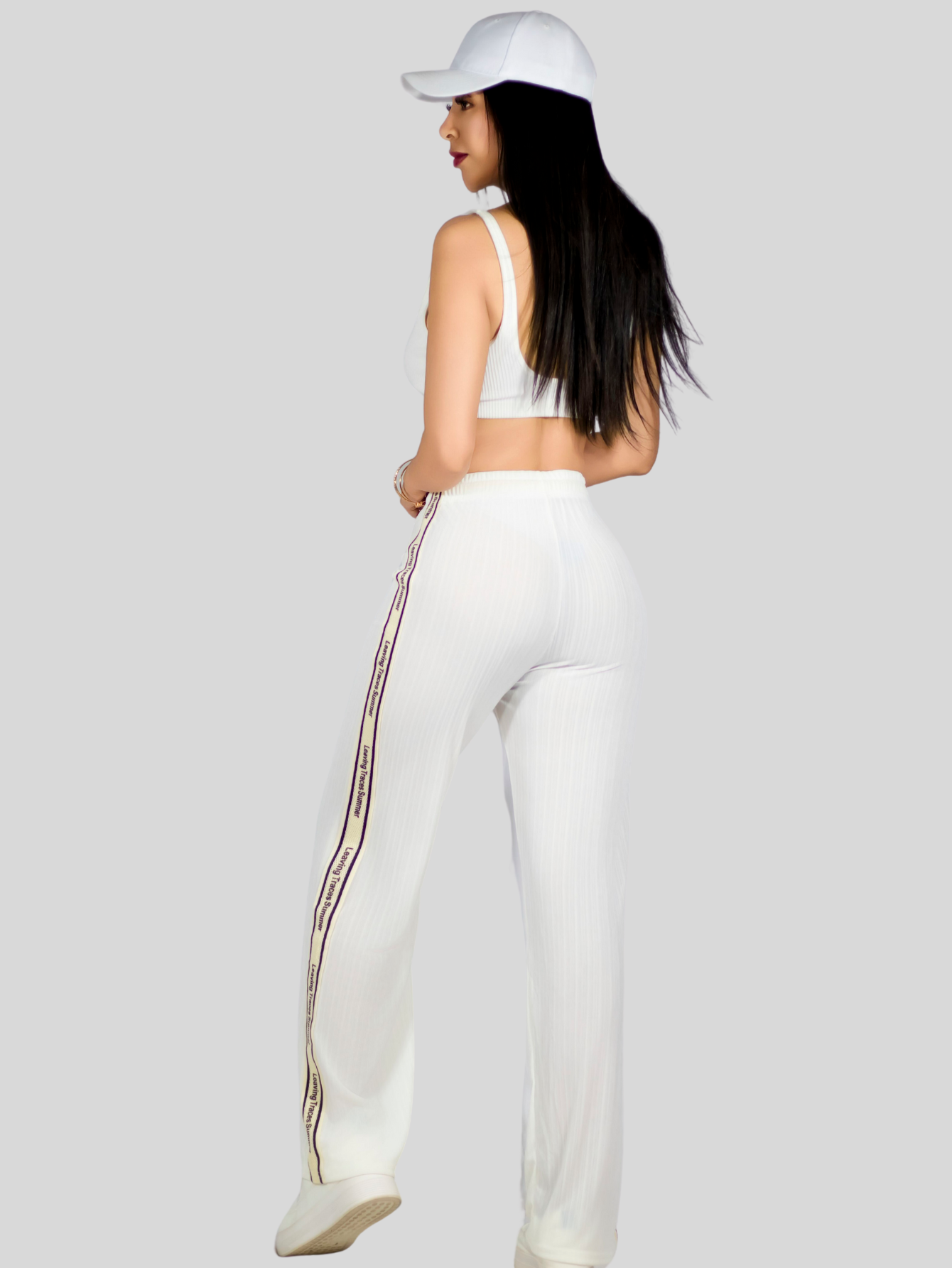 Foto 4 pulgar | Set De Dos Pants De Mujer Pant-056-px2 Negro Y Blanco Pantalones Anchos Casual