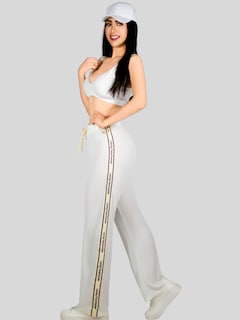 Foto 4 | Set De Dos Pants De Mujer Pant-056-px2 Negro Y Blanco Pantalones Anchos Casual