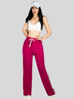 Foto 2 | Set De Dos Pants De Mujer Pant-056-px2 Fucsia Y Gris Oscuro Pantalones Anchos Casual
