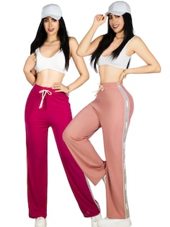 Foto 1 | Set De Dos Pants De Mujer Pant-056-px2 Fucsia Y Coral Pantalones Anchos Casual