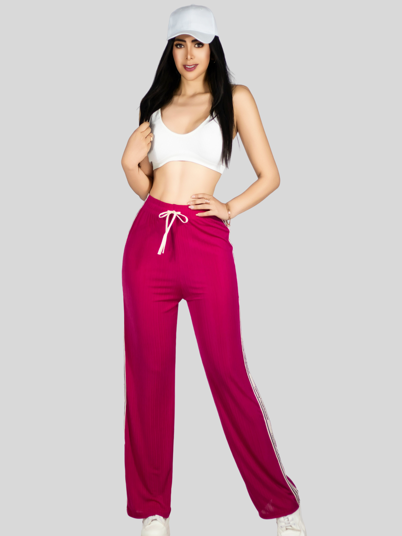 Foto 2 | Set De Dos Pants De Mujer Pant-056-px2 Fucsia Y Coral Pantalones Anchos Casual
