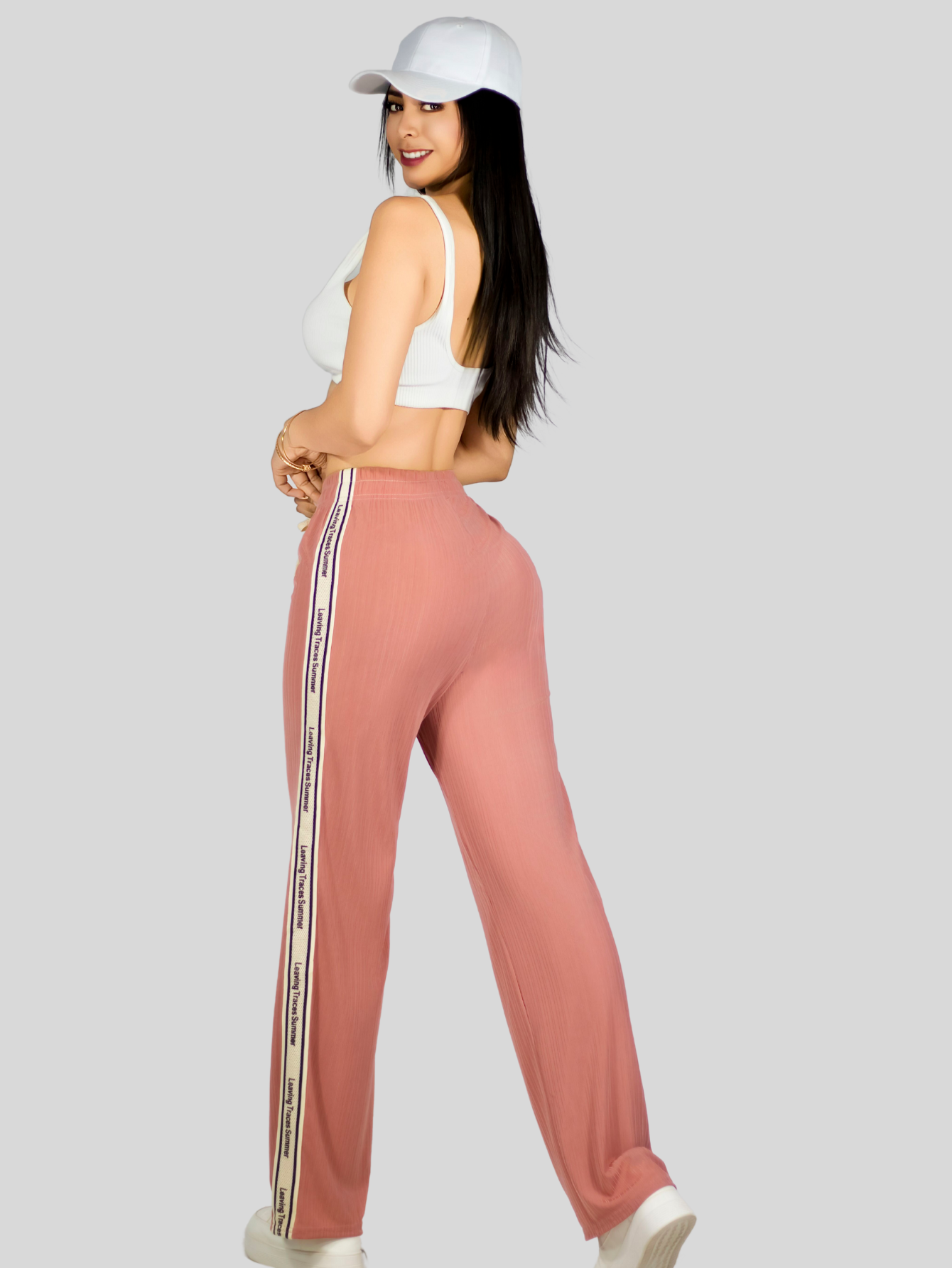 Foto 7 | Set De Dos Pants De Mujer Pant-056-px2 Fucsia Y Coral Pantalones Anchos Casual
