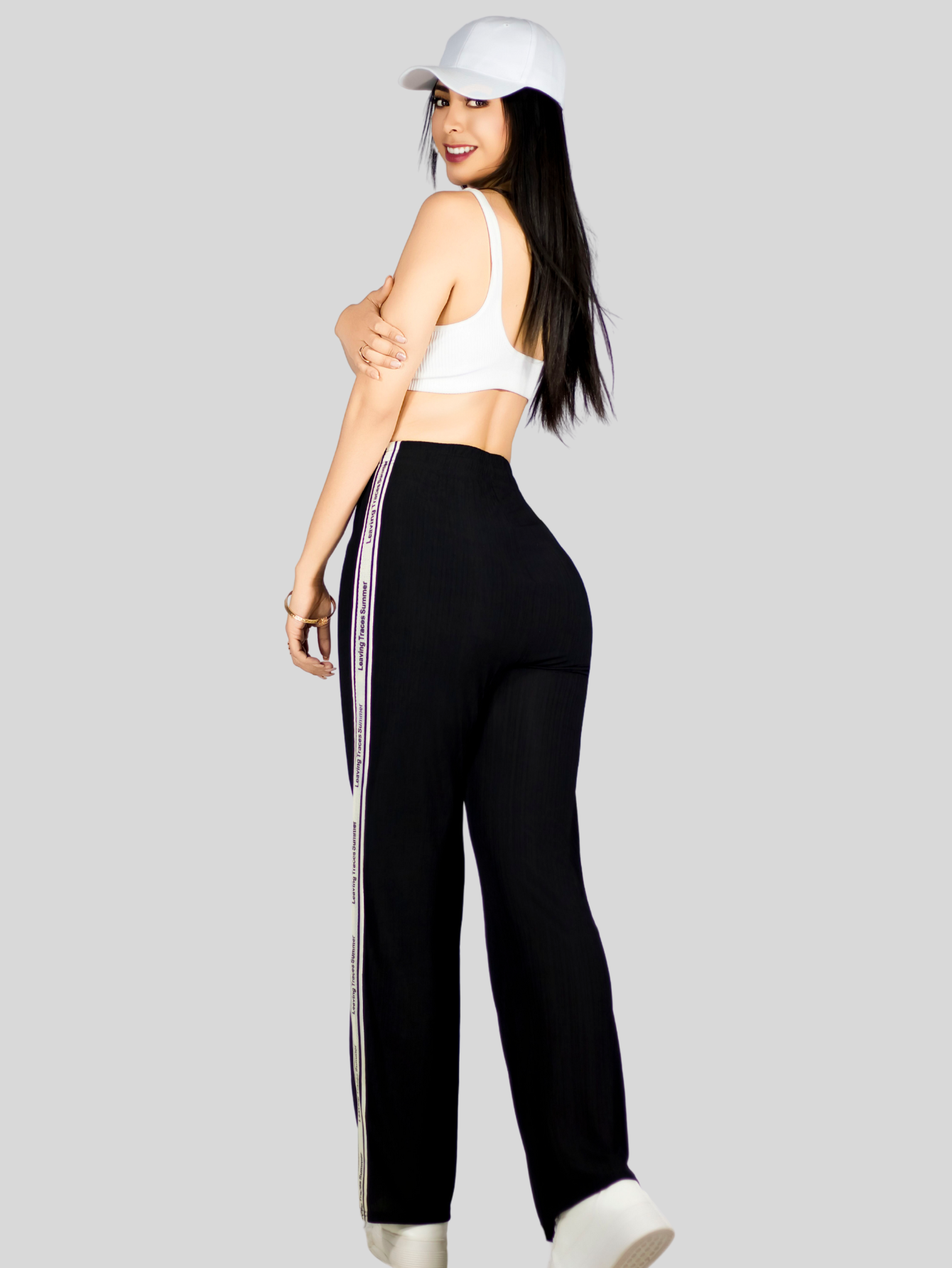Foto 7 | Set De Dos Pants De Mujer Pant-056-px2 Negro Y Blanco Pantalones Anchos Casual