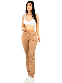 Foto 1 | Pants Mujer Jogger De Dama Cargo Pantalón Casual Jogger Dama Material Aterciopelado Pant-051 Cafe Patalones De Chandal