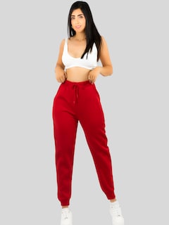 Foto 2 | Pants Mujer Jogger De Dama Cargo Pantalón Casual Jogger Dama Material Aterciopelado Pant-051 Rojo Patalones De Chandal