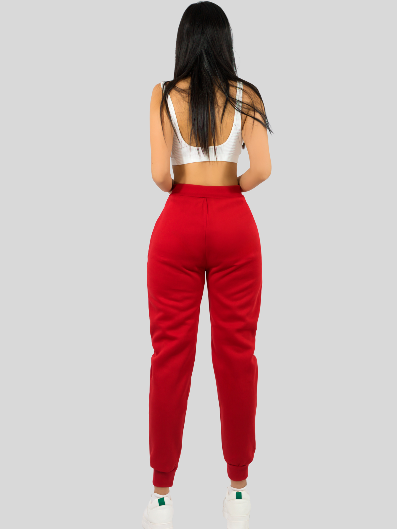 Foto 4 pulgar | Pants Mujer Jogger De Dama Cargo Pantalón Casual Jogger Dama Material Aterciopelado Pant-051 Rojo Patalones De Chandal