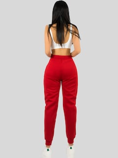 Foto 3 | Pants Mujer Jogger De Dama Cargo Pantalón Casual Jogger Dama Material Aterciopelado Pant-051 Rojo Patalones De Chandal