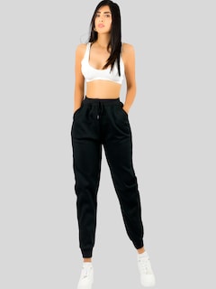 Foto 2 | Pants Mujer Jogger De Dama Cargo Pantalón Casual Jogger Dama Material Aterciopelado Pant-051 Negro Patalones De Chandal