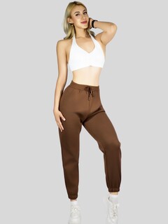 Foto 2 | Pants Mujer Jogger De Dama Cargo Pantalón Casual Jogger Dama Material Aterciopelado Pant-055 Cafe Patalones De Chan