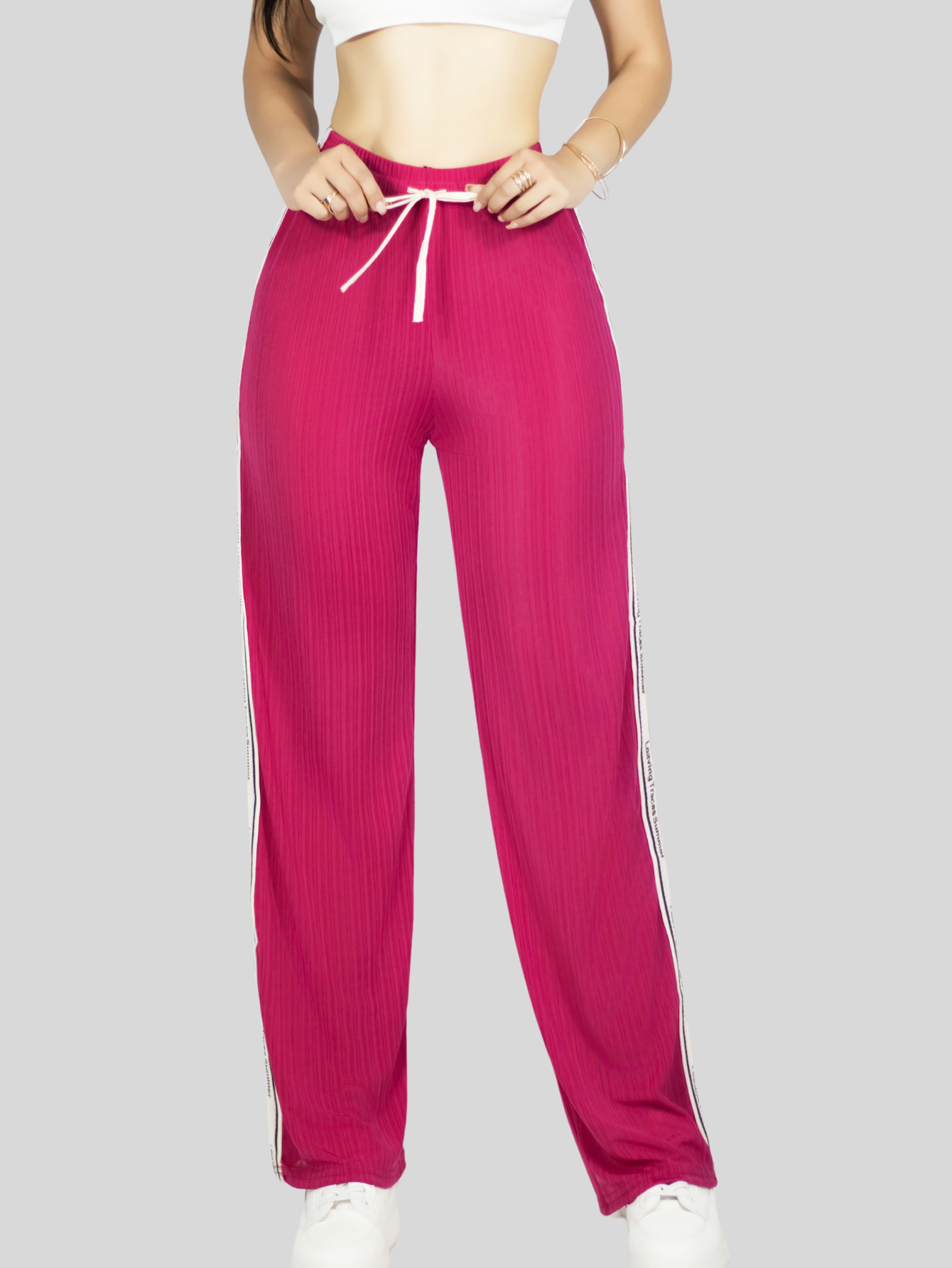 Foto 5 | Pants Mujer Corte Ancho Pant-056 Fucsia Diseño Moderno Y Fresco Para Verano