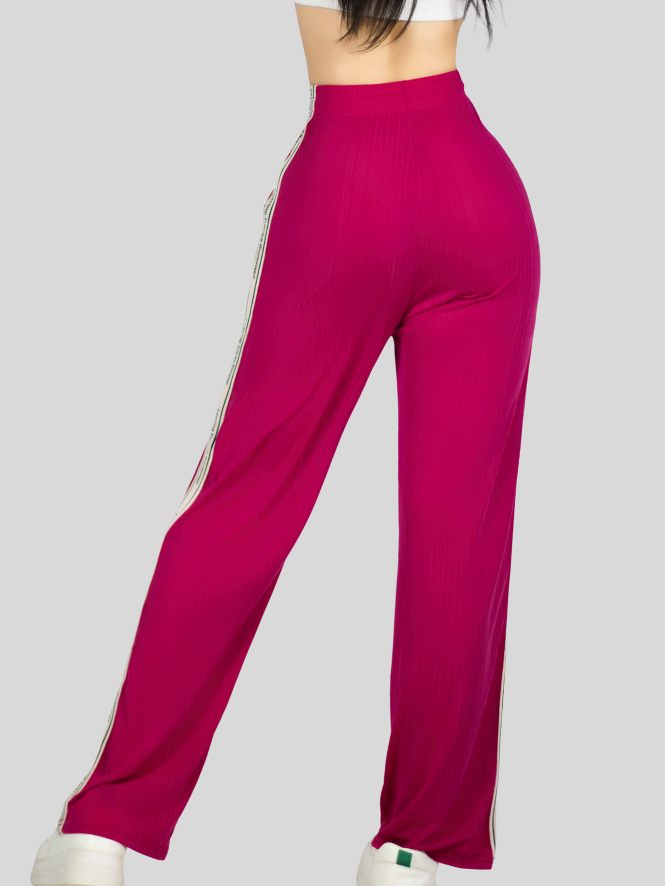 Foto 6 | Pants Mujer Corte Ancho Pant-056 Fucsia Diseño Moderno Y Fresco Para Verano