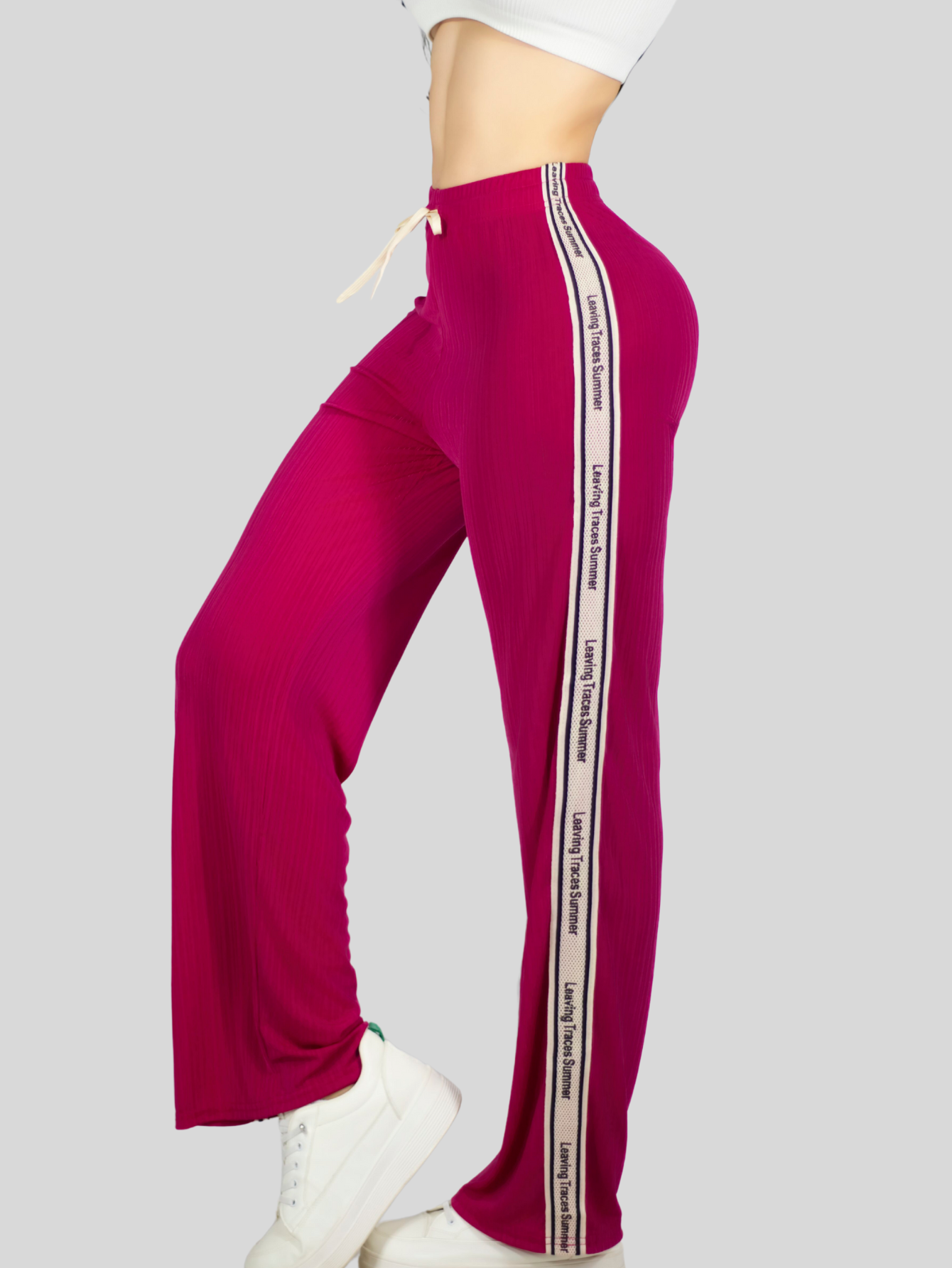 Foto 7 | Pants Mujer Corte Ancho Pant-056 Fucsia Diseño Moderno Y Fresco Para Verano