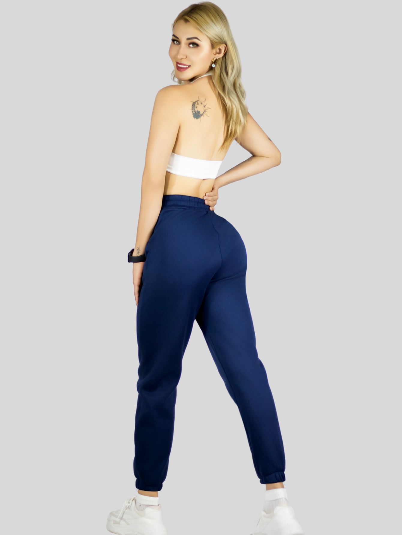 Foto 6 pulgar | Pants Mujer Jogger De Dama Cargo Pantalón Casual Jogger Dama Material Aterciopelado Pant-055 Marino Patalones De