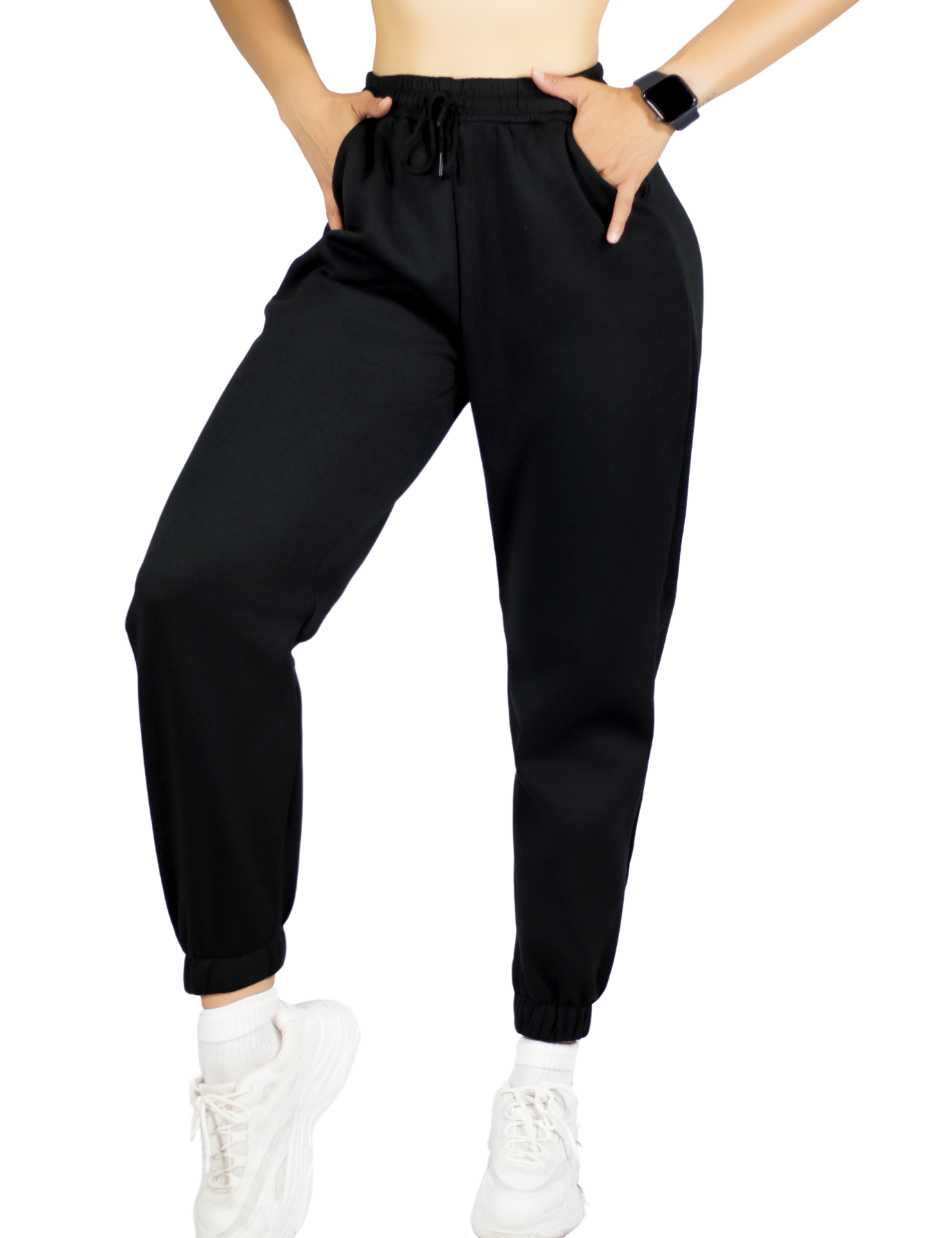 Foto 2 pulgar | Pants Mujer Jogger De Dama Cargo Pantalón Casual Jogger Dama Material Aterciopelado Pant-055 Negro Patalones De Ch
