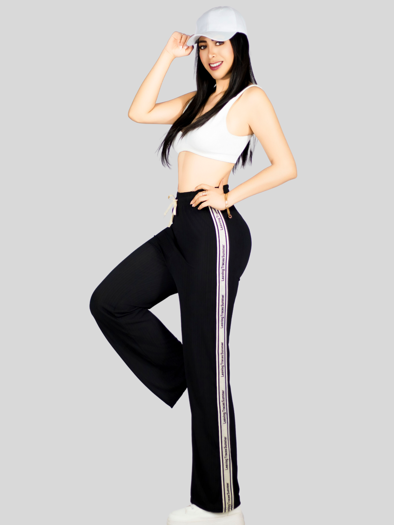 Foto 5 pulgar | Pants Mujer Corte Ancho Pant-056 Negro Diseño Moderno Y Fresco Para Verano