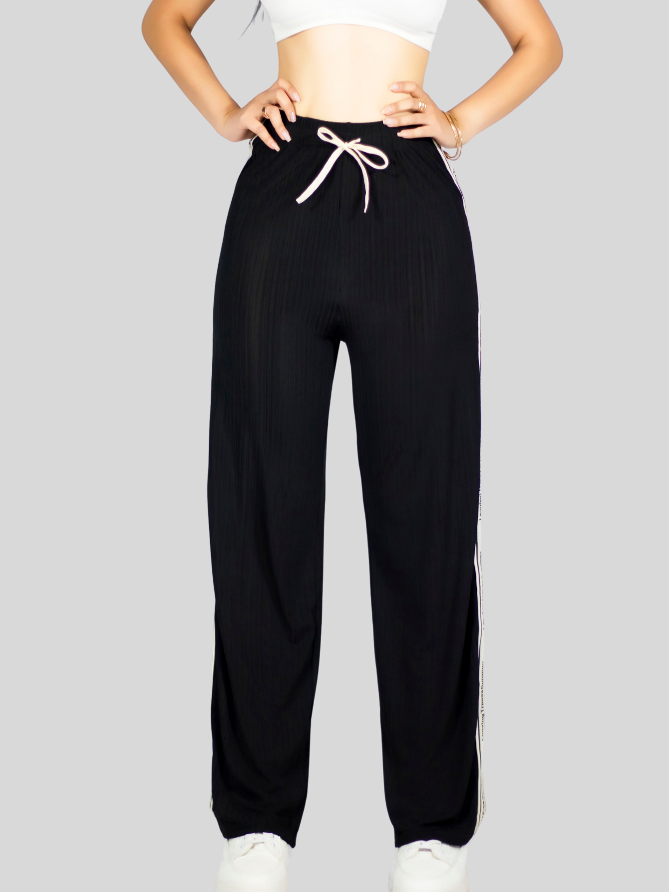 Foto 6 pulgar | Pants Mujer Corte Ancho Pant-056 Negro Diseño Moderno Y Fresco Para Verano