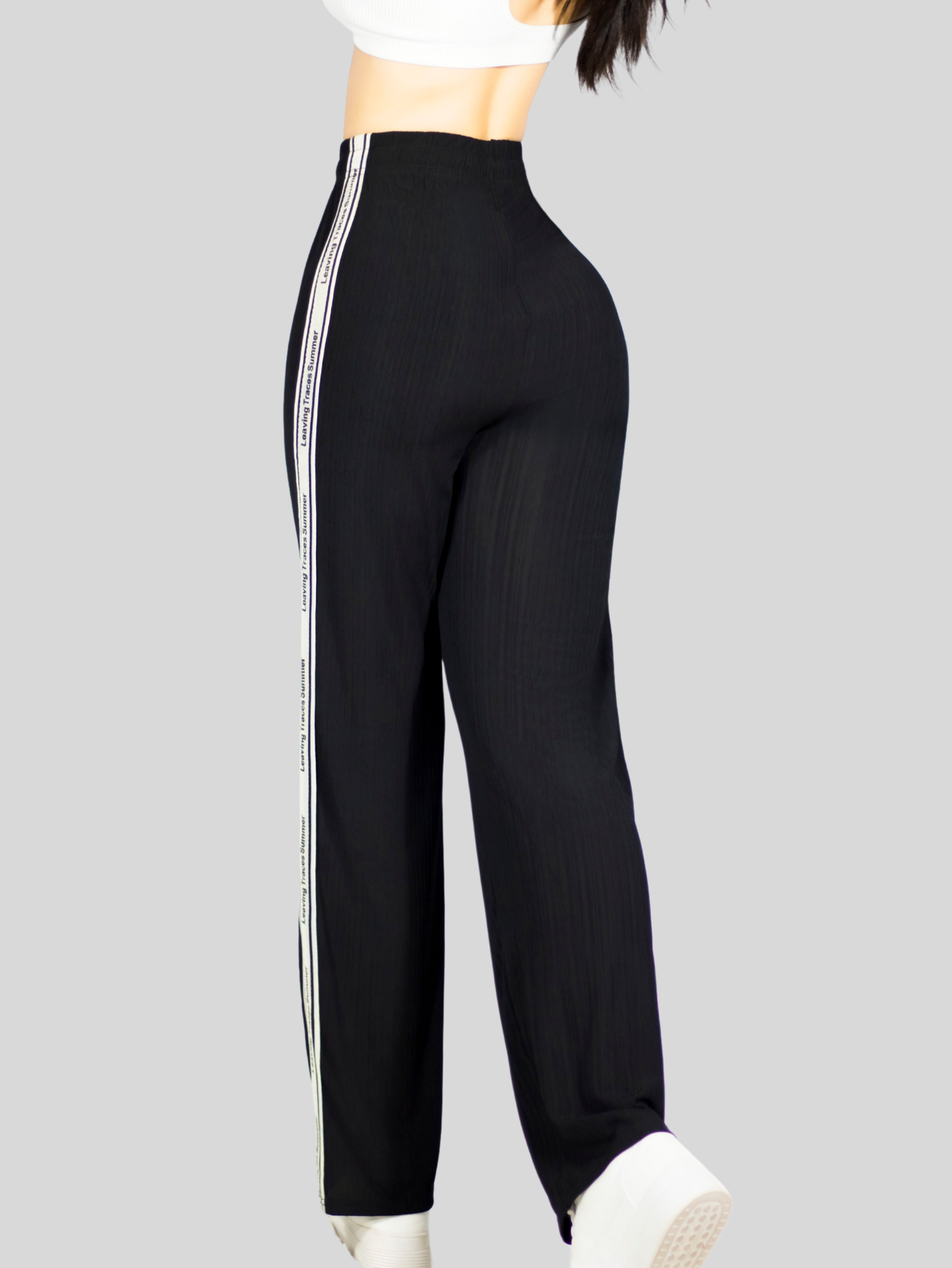 Foto 7 pulgar | Pants Mujer Corte Ancho Pant-056 Negro Diseño Moderno Y Fresco Para Verano