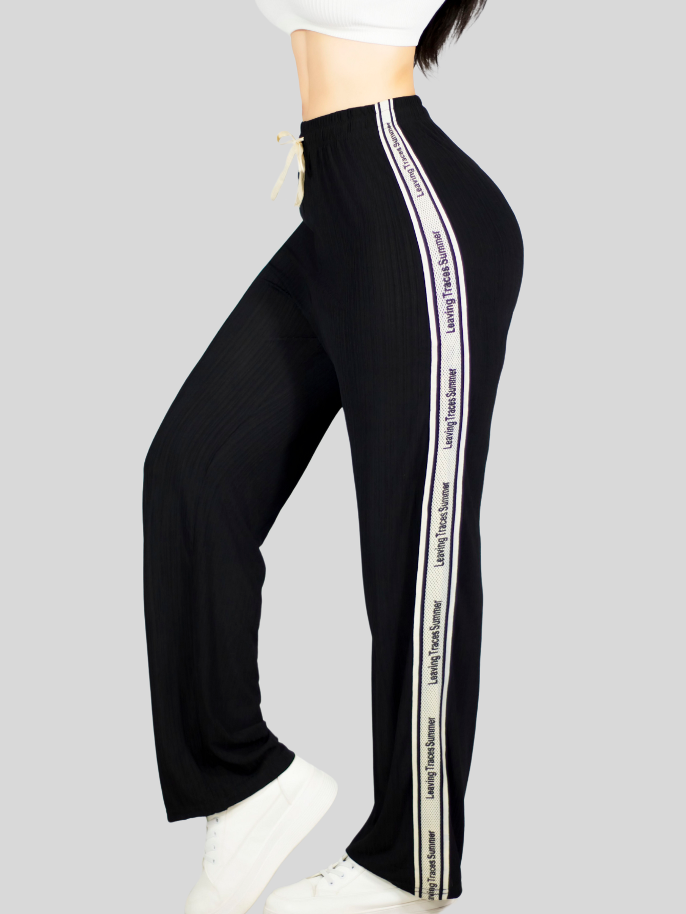 Foto 8 pulgar | Pants Mujer Corte Ancho Pant-056 Negro Diseño Moderno Y Fresco Para Verano