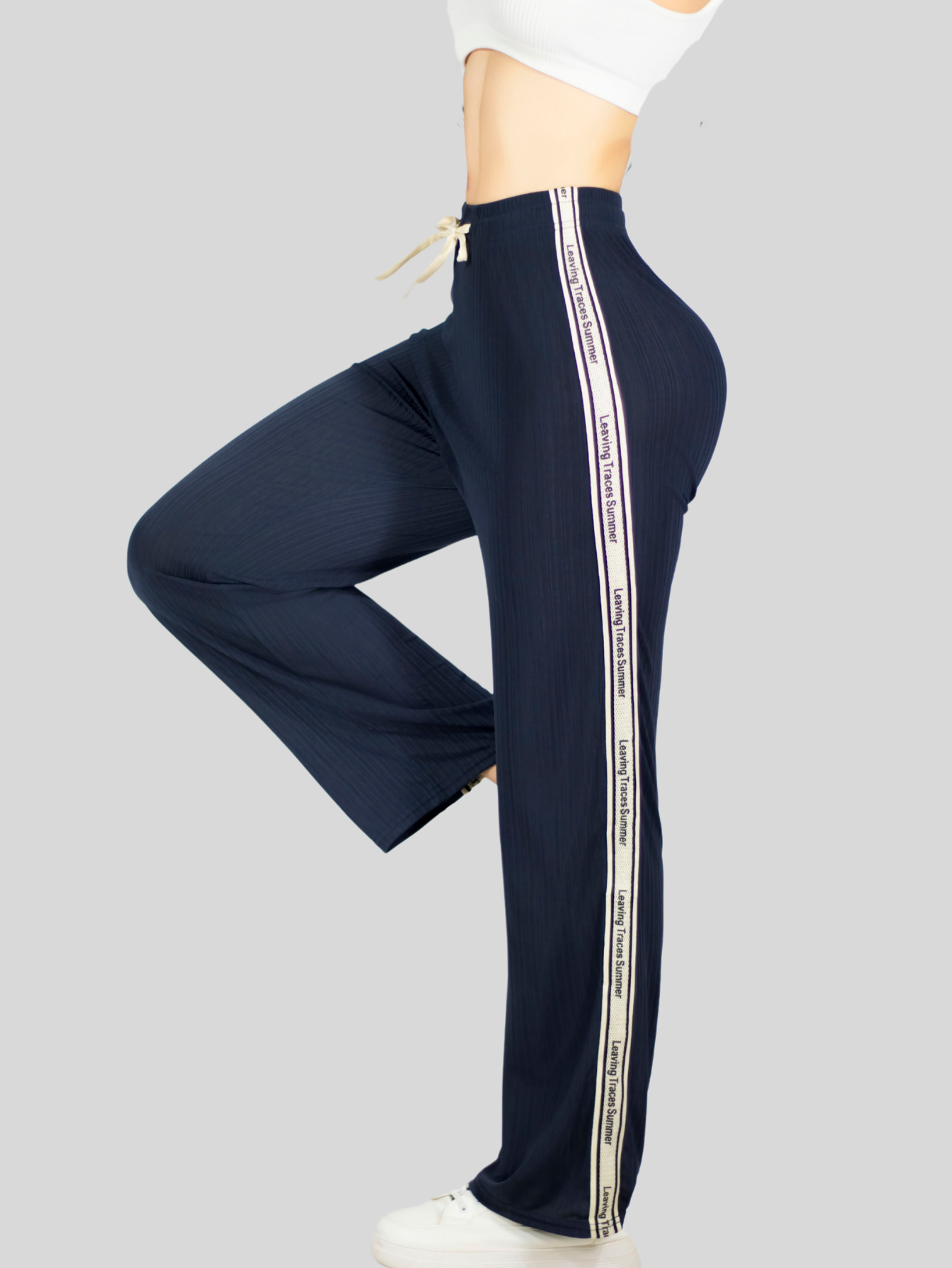 Foto 8 pulgar | Pants Mujer Corte Ancho Pant-056 Gris Oscuro Diseño Moderno Y Fresco Para Verano