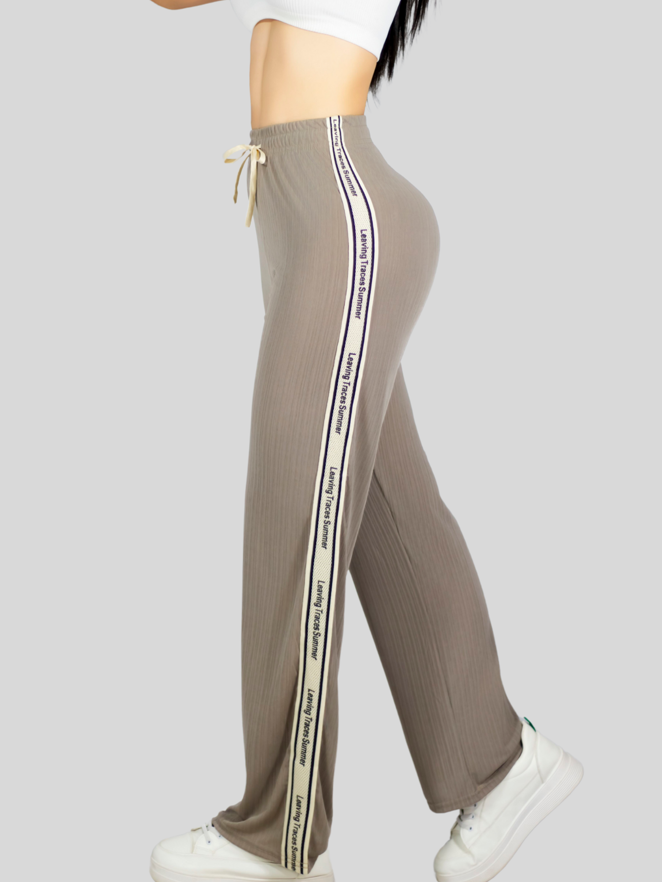 Foto 8 pulgar | Pants Mujer Corte Ancho Pant-056 Beige Diseño Moderno Y Fresco Para Verano