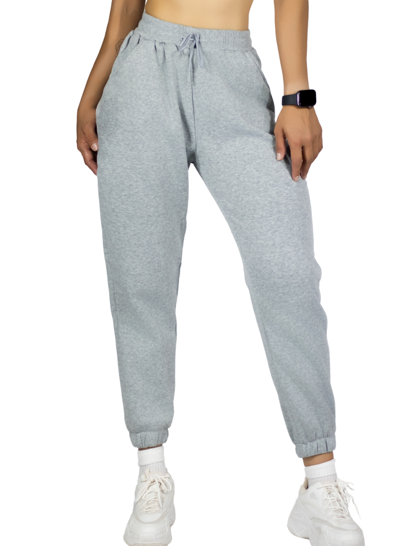 Foto 1 | Pants Mujer Jogger De Dama Cargo Pantalón Casual Jogger Dama Material Aterciopelado Pant-055 Gris Claro Patalones