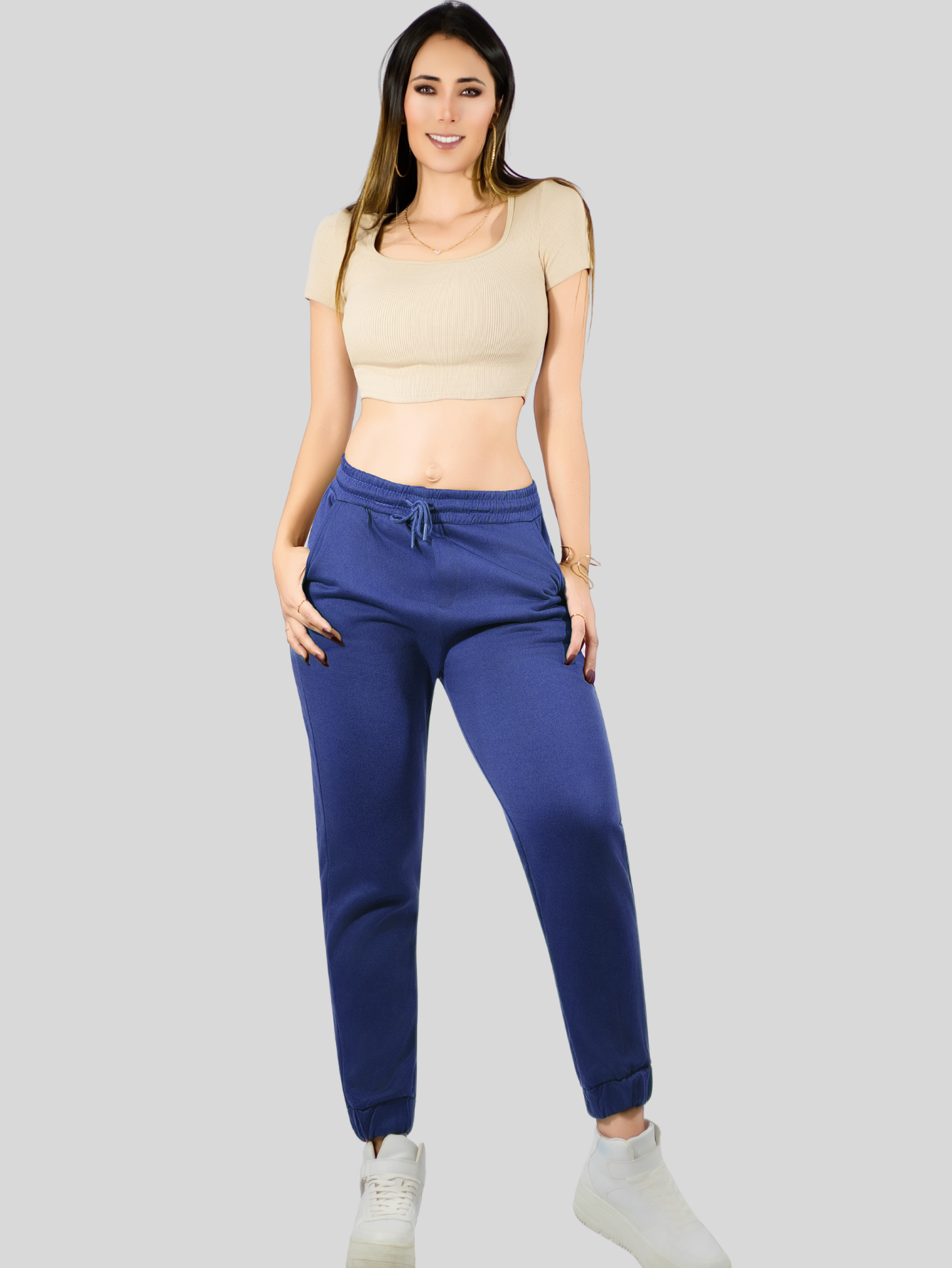 Foto 3 pulgar | Pants Mujer Pantalones Anchos Casual O Elgante Pant-046 Marino Pans Stretch