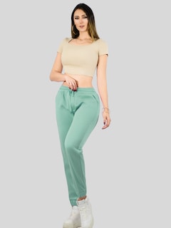 Foto 2 | Pants Mujer Pantalones Anchos Casual O Elgante Pant-046 Verde Claro Stretch