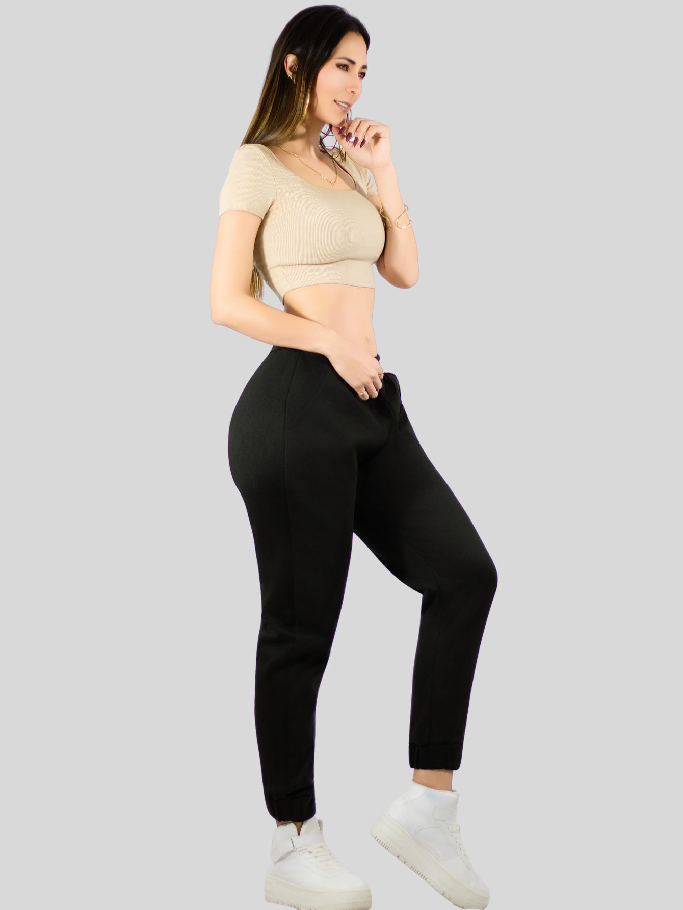 Foto 5 pulgar | Pants Mujer Pantalones Anchos Casual O Elgante Pant-046 Negro Pans Stretch