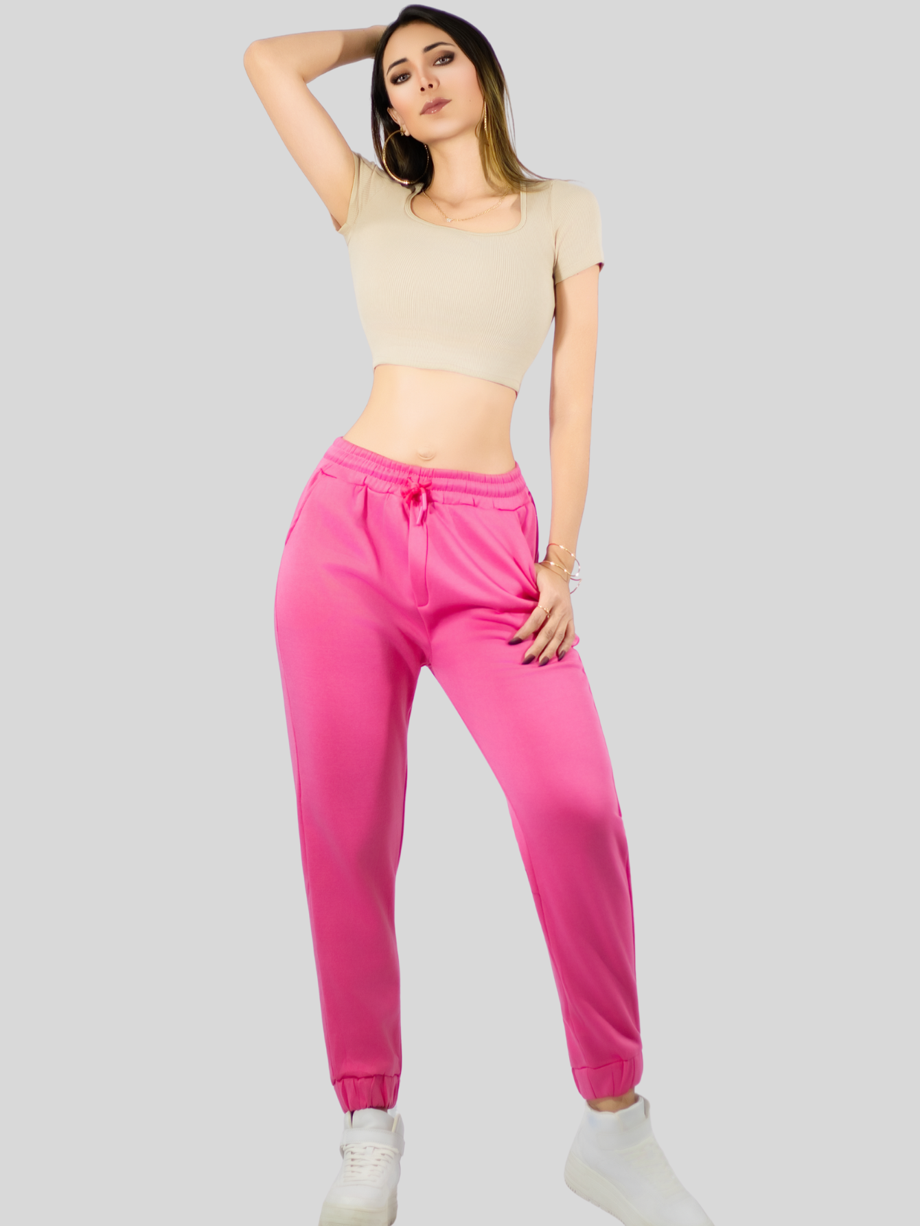 Foto 3 pulgar | Pants Mujer Pantalones Anchos Casual O Elgante Pant-046 Rosa Pans Stretch