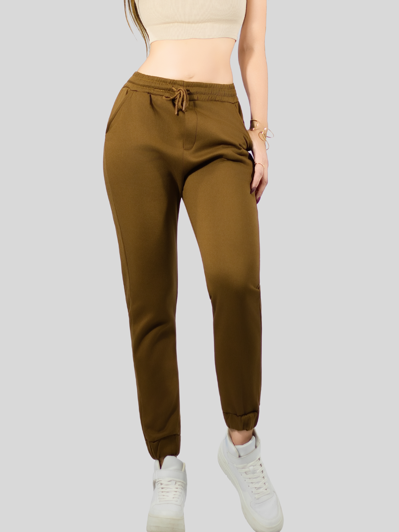 Foto 5 pulgar | Pants Mujer Pantalones Anchos Casual O Elgante Pant-046 Café Pans Stretch