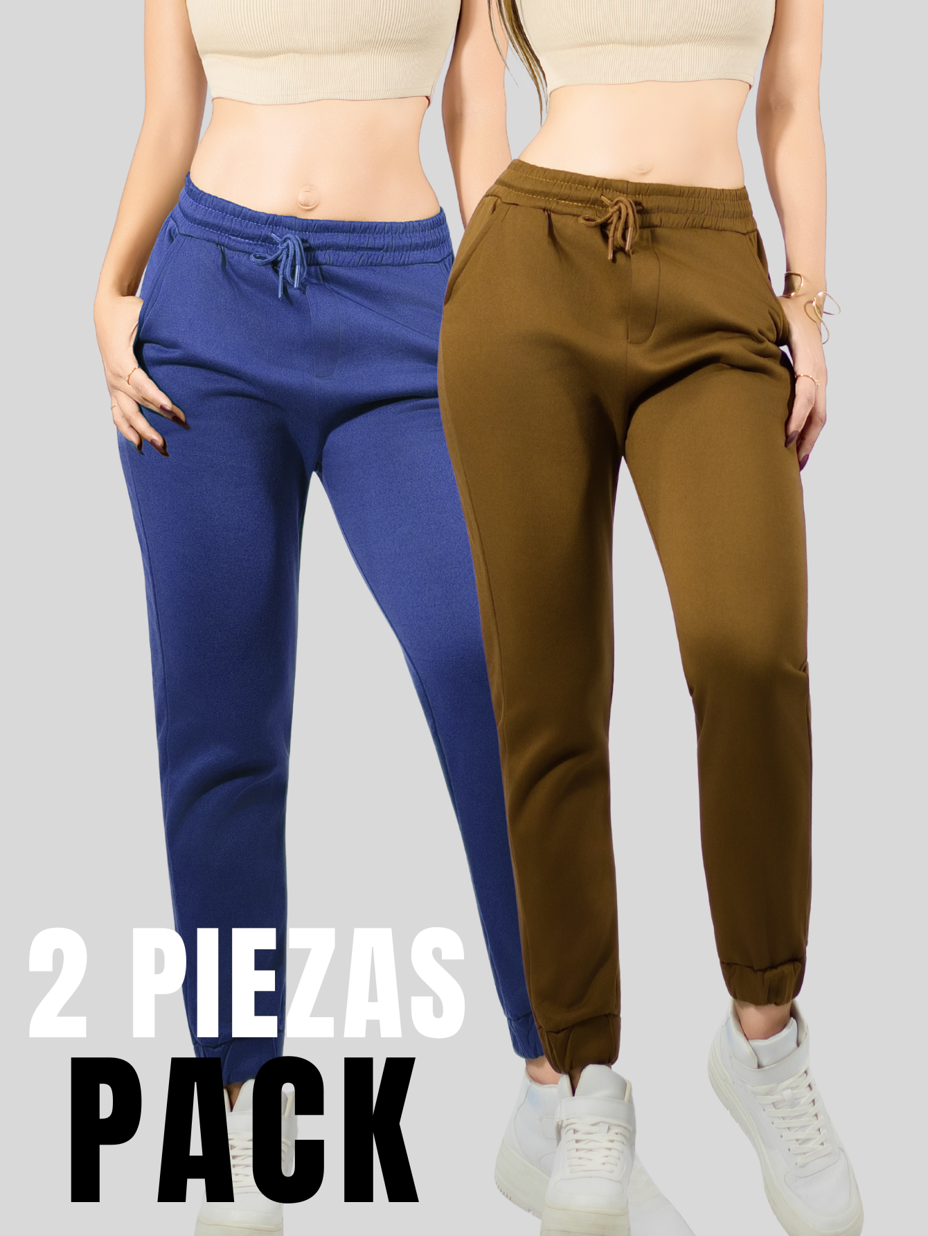 Foto 6 pulgar | Pack De 2 Pants De Mujer Pantalones Anchos Casual O Elgante Pant-046-px2 Variedad De Colores  Pans Stretch