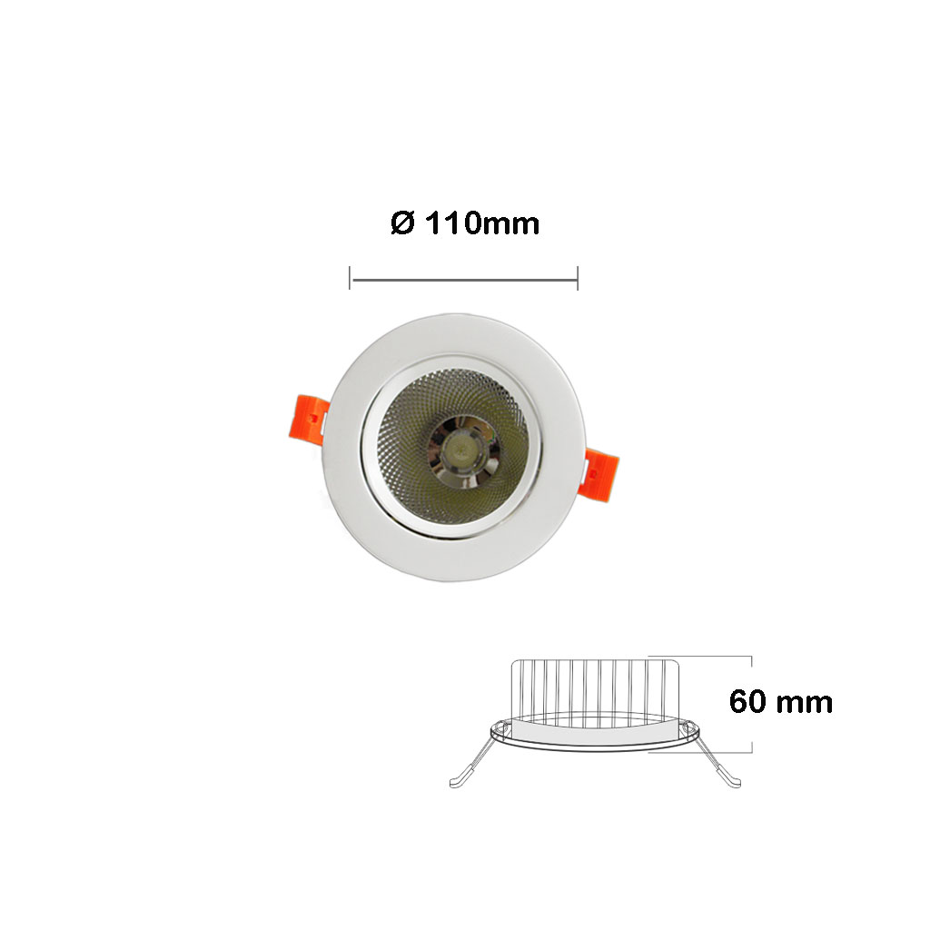 Foto 4 pulgar | Luminaria Led Dirigible JWJj Jlb-9b de 9 W Empotrable