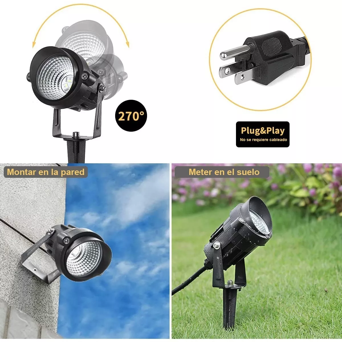 Foto 7 pulgar | Reflector Led Exterior 15w  Belug color Negro